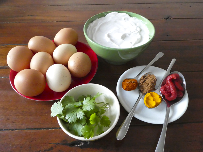 Curry mit Eiern Zutaten